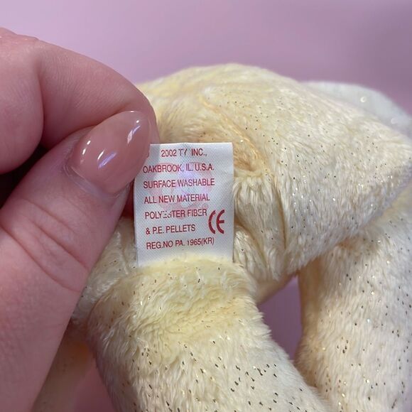 2002 10 years of Beanie Babies TY Beanie Baby Mother Yellow w Sparkles Plush Toy - Picture 10 of 10